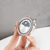 Huawei GT4 (41mm) Buzlu Yıldız Işığı Tek Sıra Elmas Saat Kılıfı - 1