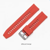 22mm Gümüş Tokalı Turuncu Silikon Saat Kordonu - 6