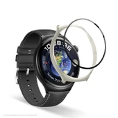 Huawei Watch 4 (46mm) Beyaz Koruyucu Kılıf - Entegre Ekran Filmli - 1