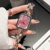 Xiaomi Bracelet 9Pro Rose Gold Kalp Beyaz Taşlı Zirkon Bileklik - 1