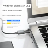 Type-C - USB 3.0 OTG Adaptör - Yüksek Hızlı Gümüş ve Kırmızı - 2 Adet + Askı - 3