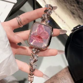 Xiaomi Bracelet 9Pro Rose Gold Kalp Beyaz Taşlı Zirkon Bileklik - 4