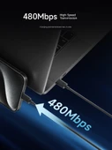 240W Type-C - Type-C Data Kablosu - 0.5m Siyah - 3