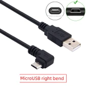 USB - Micro USB Şarj ve Data Kablosu - 1.5m, Düz - Sağ Köşeli - 1