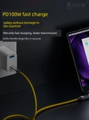 Type-C Data Kablosu - 1M Beyaz - Dijital Ekranlı - PD 100W Hızlı Şarj - 3