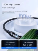 100W 6A USB Type-C Data Kablosu 1m - Süper Hızlı Şarj Çipli - 4