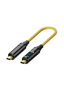 Type-C Data Kablosu - 1M Beyaz - Dijital Ekranlı - PD 100W Hızlı Şarj - 5