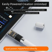 iPad Apple Pencil Adaptörü - Şeffaf - iPad 10/11 için Şarj ve Bluetooth - 3