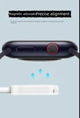 Apple Watch Manyetik Hızlı Şarj Aleti - Type-C Arayüz + 2.0m Çift Type-C Hızlı Şarj Kablosu - 10
