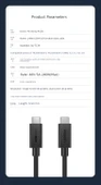 USB4 Data Kablosu - 1 Metre - 40Gbps - 240W - 8K - 11