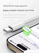 iPhone 15/16 Özel 20W Hızlı Şarj Aleti + 1.0m Çift Type-C Örgülü Kablo Seti - 2