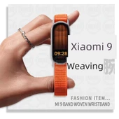 Xiaomi Bileklik 9 Uyumlu Nylon Örgü Kordon - Turuncu - 1