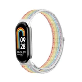 Xiaomi Bileklik 8 Uyumlu Nylon Örgü Kordon - Gökkuşağı - 4