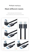 USB 3.0 Erkek - Erkek Kablo - 1 Metre - Çift Taraflı Düz - 8