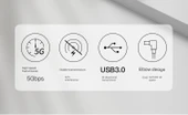 USB 3.0 Erkek - Erkek Kablo - 1 Metre - Çift Taraflı Düz - 7