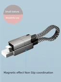 6'sı 1 Arada Anahtarlık Şarj ve Data Kablosu - 60W - Gümüş Gri Kapaklı - 7