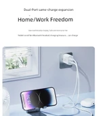 30W Çift Port GaN PD Hızlı Şarj Aleti - Uzak Tepe Mavi 1.0m Örgülü Kablo thumbnail 8