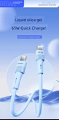 20W PD Hızlı Şarj Sıvı Silikon Type-C Kablo - Mavi (Apple PD20W) - 8