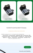 Garmin Şarj Kablosu - Düz Başlıklı Apple Uyumlu - Saat Şarj Portu - 9