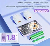 Mavi Manyetik Kablosuz Powerbank - 10000mAh - 20W Hızlı Şarj - 7