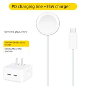 Apple Watch Şarj Aleti Seti - 5W Hızlı Şarj TPE Kablo + 35W Hızlı Şarj Başlığı - 1