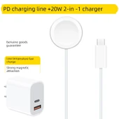 Apple Watch Şarj Aleti Seti - 5W Hızlı Şarj TPE Kablo + 20W 2'si 1 Arada Hızlı Şarj Başlığı - 1
