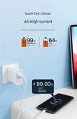 USB Type-C Şarj Kablosu - 1m 6A Süper Hızlı Şarj - Siyah - 5