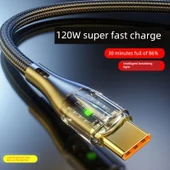 Süper Hızlı Şarj Başlığı + 1.5m Işıklı Kablo - 4