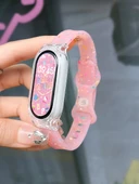 Xiaomi Mi Band 3/4 NFC Jöle Beyaz Şeffaf Kordon - 5