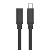 Type-C Erkek - Dişi 90 Derece Dirsek USB 3.1/3.2 Gen2 Data Kablosu 100W - 3m Düz Fiş - 1
