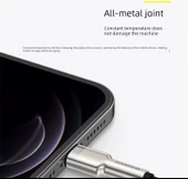 Mini Telefon Data Kablosu 25cm - USB - Type-C Siyah 66W Süper Hızlı Şarj Metal Örgülü - 1 Alana 1 Bedava - 8