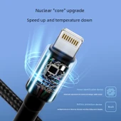 30W Hızlı Şarj Type-C Lightning Kablosu - Siyah - Diğer Uzunluk - 6