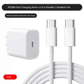 iPhone 15/16 için 30W Hızlı Şarj Aleti ve 2.0m Çift Type-C Örgülü Kablo thumbnail 1