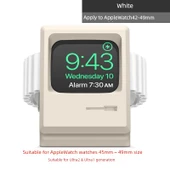 Apple Watch Retro Gri Silikon Stand - 45-49mm Max Büyük Kadran - 1