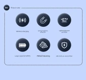 Üçü Bir Arada 5000mAh Kablosuz Powerbank - Yeşil - 6