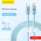 Apple 30-Pin PD 20W Hızlı Şarj Data Kablosu - Gök Mavisi 2 Metre - 5