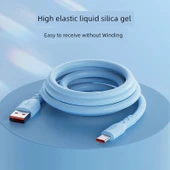 1 Metre USB-C Hızlı Şarj Kablosu - Gök Mavisi - 4