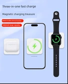 Üçü Bir Arada 5000mAh Kablosuz Powerbank - Kırmızı - 5