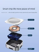 Mini Taşınabilir 3'ü 1 Arada Hızlı Şarj Aleti - Mavi iWatch/Telefon/Kulaklık - 5