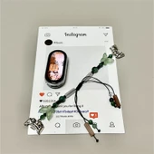 Xiaomi Bileklik 3/4 Uyumlu Çift Mavi Kelebek Boncuklu Kordon - 10