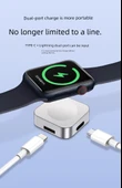 Mini Taşınabilir 3'ü 1 Arada Hızlı Şarj Aleti - Mavi iWatch/Telefon/Kulaklık - 7