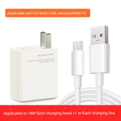 Redmi Note 11 (4G) / 11E için 18W Hızlı Şarj Başlığı + 1m Kablo - 1