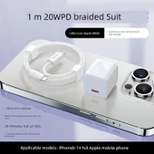 Baseus 20W GaN Mini Hızlı Şarj Aleti - Beyaz 1 Metre Kablolu Inline - 1