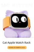 Manyetik Apple Watch Şarj Standı - Beyaz Kedi Tabanlı - 7