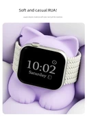 Manyetik Apple Watch Şarj Standı - Beyaz Kedi Tabanlı - 6