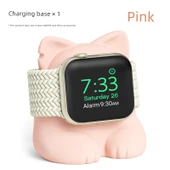 Manyetik Apple Watch Şarj Standı - Pembe Kedi Tabanlı - 1