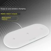 3'ü 1 Arada Kablosuz Şarj Aleti - iPhone, iWatch, AirPods - 10W - Siyah - 3