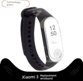 Xiaomi Mi Band 3/4 Yeşil Kamuflaj Desenli Silikon Kordon thumbnail 1