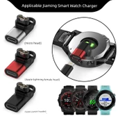 Garmin Fenix Spor Saat Şarj Adaptörü - Dirsek Gümüş Adaptör - 2