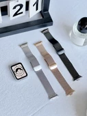 Xiaomi 8Pro Bileklik için Milanese Manyetik Kordon + Jel Film - Altın (Model 3) - 7